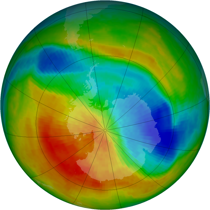 Antarctic ozone map for 28 September 2002